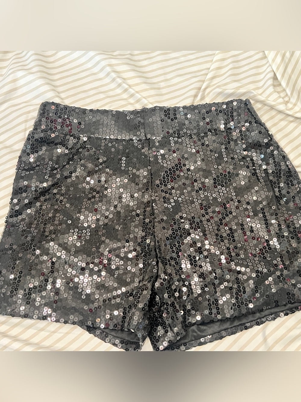 Spirit Black Sequin High-Waist Shorts